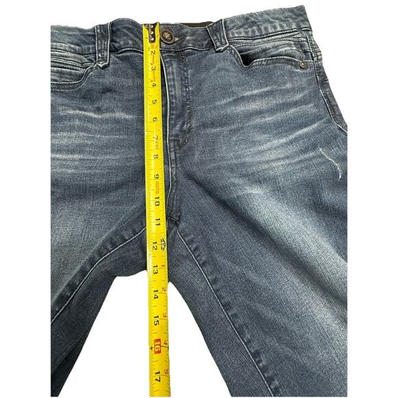Democracy Ab Solution High Rise Tapered Cropped 16P Petite Stretch Blue Denim - Picture 4 of 8